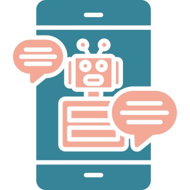 robot. Web simgesi basit illüstrasyon