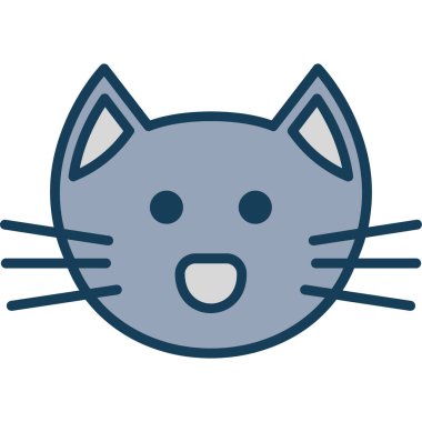 Kedi. Web simgesi basit illüstrasyon