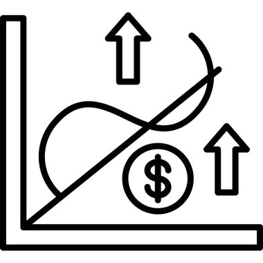 Dolar büyüme simgesi, vektör illüstrasyonu
