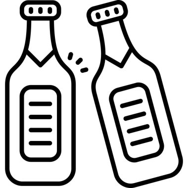 şişe bira ikonu, vektör tasarımı bağlantılı