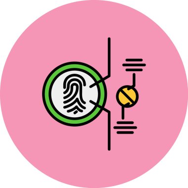 Doldurulmuş ana iz simgesi beyaz arkaplanda izole edildi. Kimlik uygulaması simgesi. Kimlik işareti. Kimliğe dokun. Vektör.