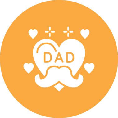 Mutlu baba kalp vektör çizimi tasarımı ile