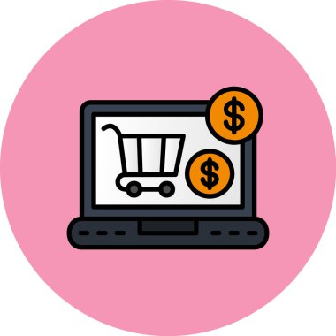 İnternet alışverişi. Basit illüstrasyon