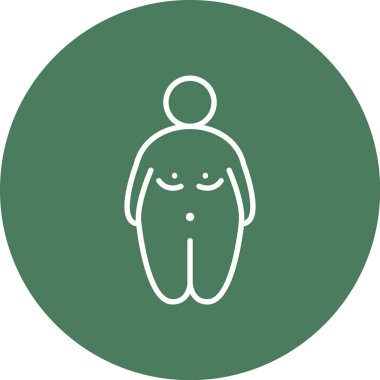 şişman kişi simgesi vektör illüstrasyonu