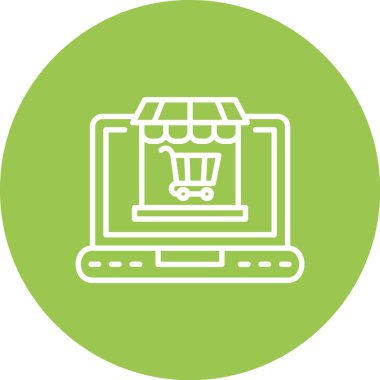 çevrimiçi alışveriş, web simgesi, vektör illüstrasyonu