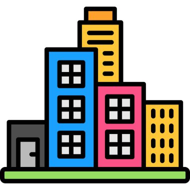 Dosya ana hatları biçiminde bina evi simgesi