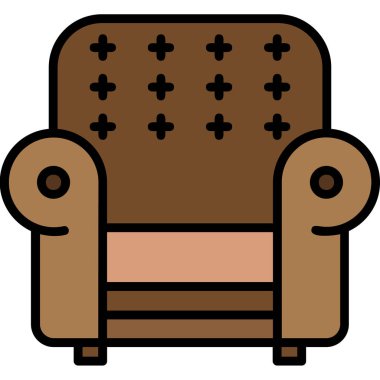 Koltuk simgesi rengi dış hat vektörü