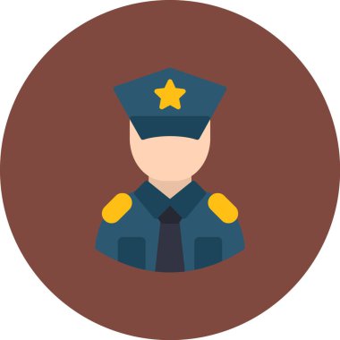 polis düz simgesi, vektör illüstrasyonu