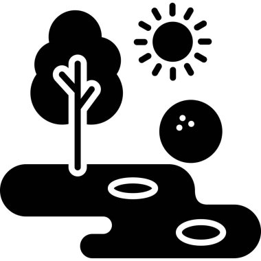 Bir ağaç simgesinin vektör illüstrasyonu