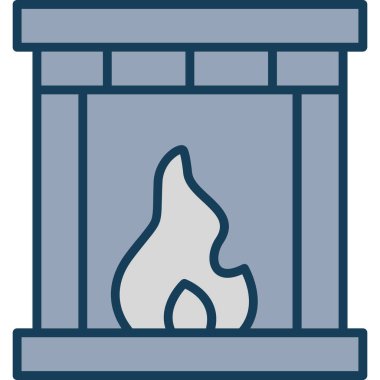 Şömine. Web simgesi basit illüstrasyon