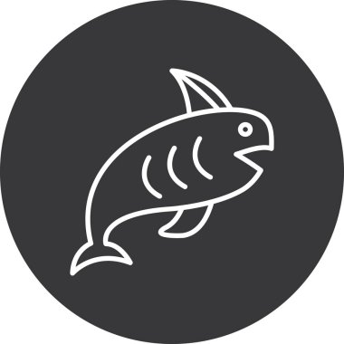 balık simgesi vektör illüstrasyonu