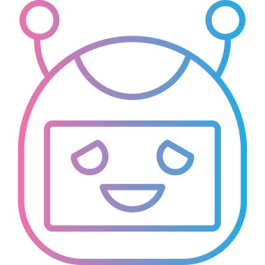 Bir robot simgesinin vektör illüstrasyonu