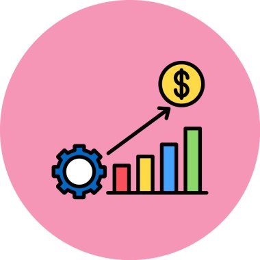 İş ve finans simgesinin vektör illüstrasyonu