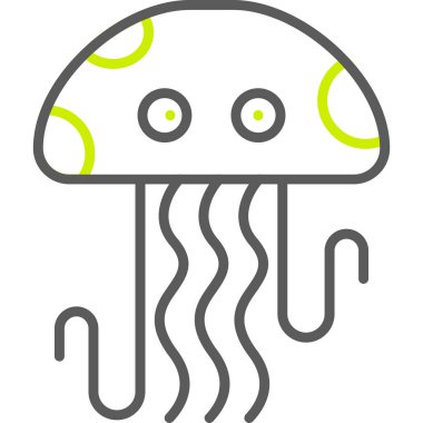 Denizanası simge vektör çizim