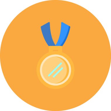 madalya vektörü düz renk simgesi