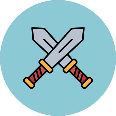 Kılıç. Web simgesi basit illüstrasyon