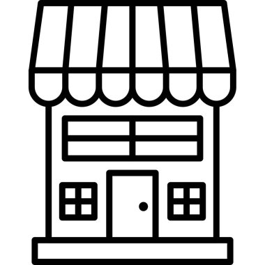 Mağaza. Web simgesi basit illüstrasyon