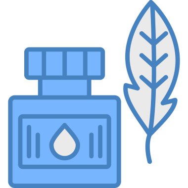 Yaprak ikonlu şişe. Web için yaprak vektör simgelerinin özet çizimi