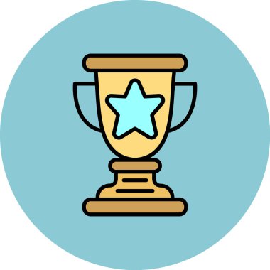 Kupa ikonu. Beyaz arkaplanda izole edilmiş kupa vektör simgesinin ana hatları