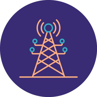 Radyo kulesi simgesinin vektör illüstrasyonu