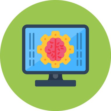 Beyin. Web simgesi basit illüstrasyon