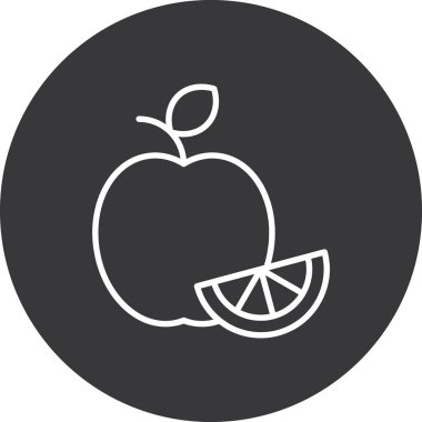 elma meyve ikonu vektör illüstrasyonu