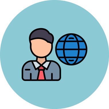 iş adamı vektör çizgisi simgesi