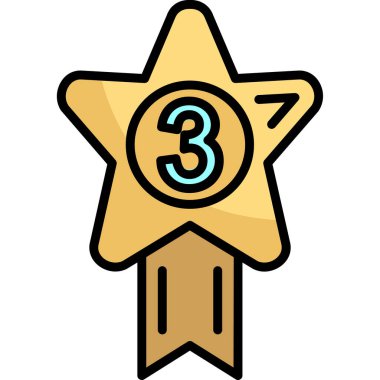 Madalya vektör düz simgesi