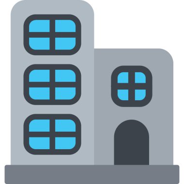 bina ikonu düz stil