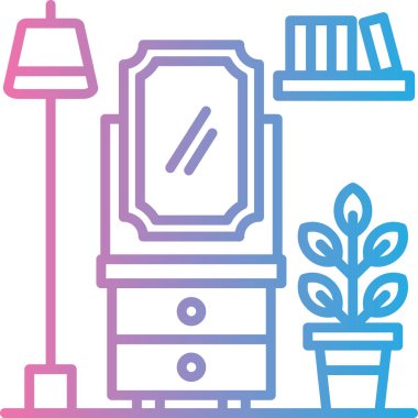 Mobilya simgesinin vektör illüstrasyonu