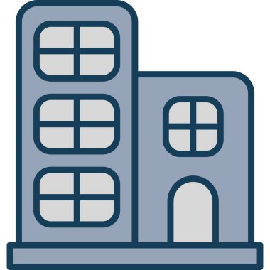 Bina. Web simgesi basit illüstrasyon