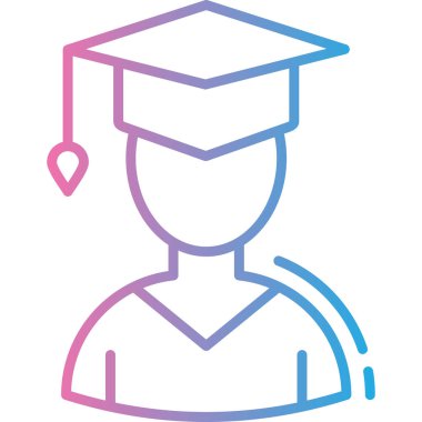 öğrenci mezuniyet simgesi, vektör illüstrasyonu