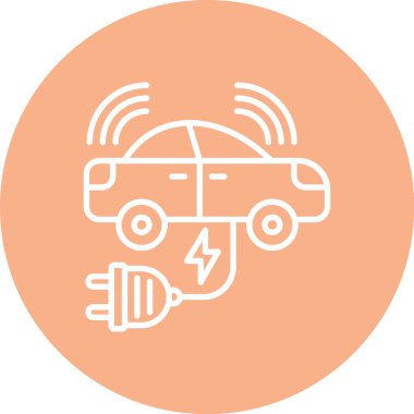 elektrikli araba simgesi, modern basit illüstrasyon