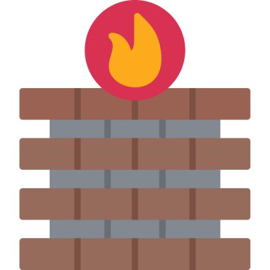 Yangın. Web simgesi basit illüstrasyon