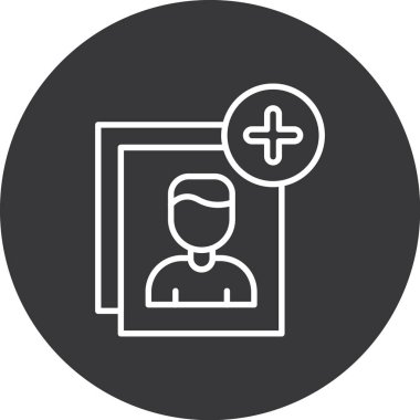 Kimlik kartı simgesi. Web için kimlik kartı vektör simgesinin özet çizimi