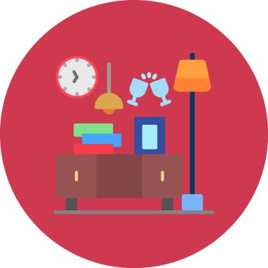 Oda düz vektör simgesi