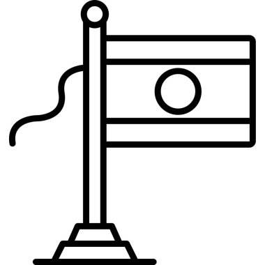 bayrak bayrağı simgesi ana hat biçiminde