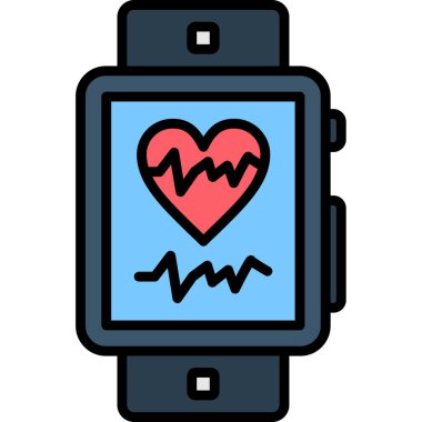 Kalp atışı ikonu, vektör illüstrasyonu