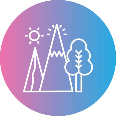 Ağaçların ve orman simgesinin vektör illüstrasyonu