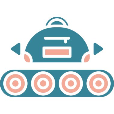 Moda tarzında izole edilmiş askeri tank simgesi