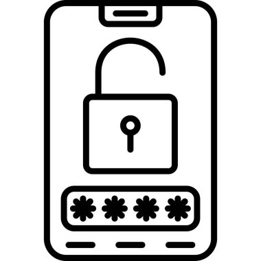 Güvenli şifre simgesi. Beyaz arkaplanda izole edilmiş web tasarımı için güvenlik parola vektörü simgesi