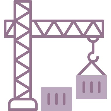 Yapı endüstrisi vinç simgesi ana hatları biçiminde