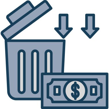 Çöp kutusu simgesi, vektör, illüstrasyon