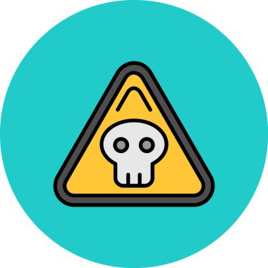 Eğilim biçimi izole edilmiş arkaplanda kafatası simgesi uyarısı