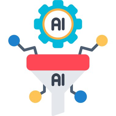 Yapay zeka ikonu. düz dizayn