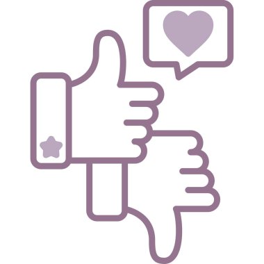 Sosyal medya vektörü illüstrasyonu gibi kalbi olan bir el