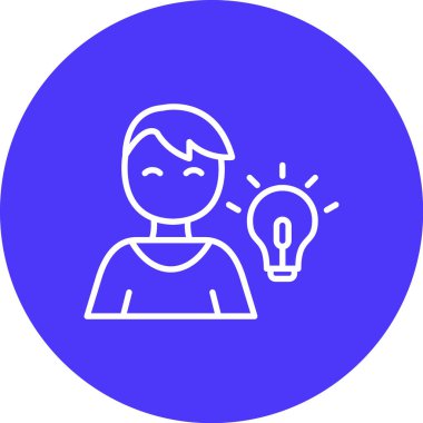 Ampulü ve lambası olan bir adamın vektör çizimi