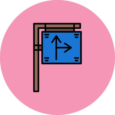 Yol işareti simgesinin vektör illüstrasyonu