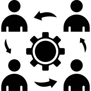 Takım çalışması simgesi, vektör illüstrasyonu