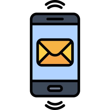 e- posta ileti simgesi. Web için ileti vektör simgelerinin özet çizimi